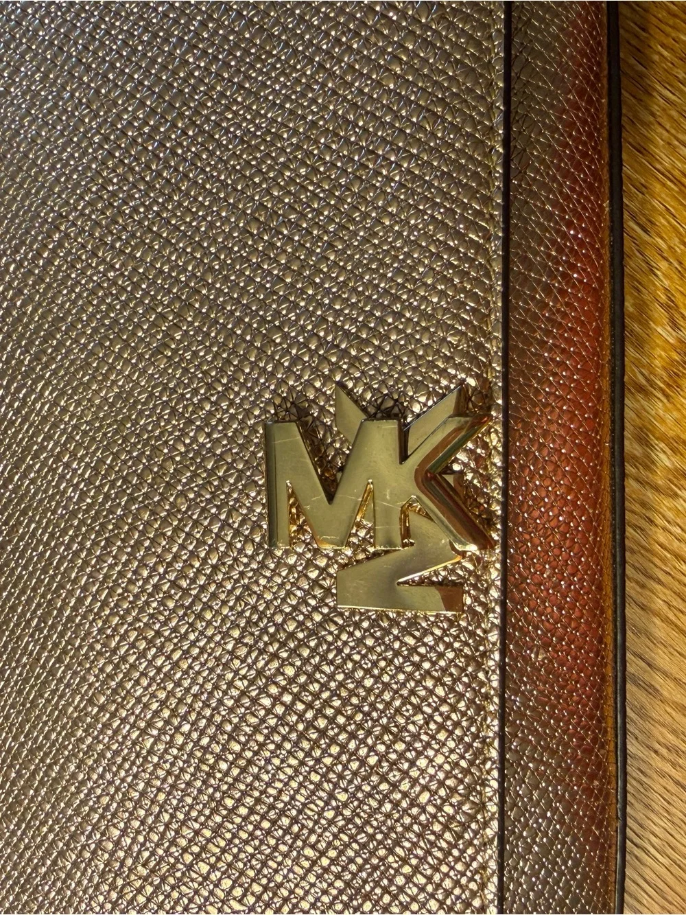 Michael Kors Metallic Gold Chain Crossbody Wallet